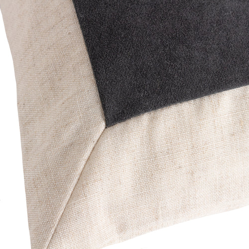 Plain Grey Cushions - Auden Linen Velvet Cushion Cover Flint Grey Yard