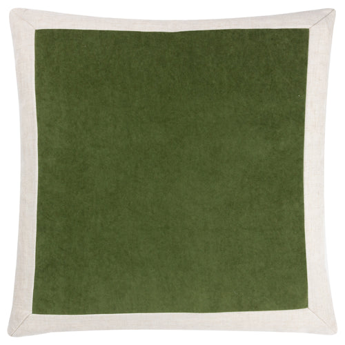 Plain Green Cushions - Auden Linen Velvet Cushion Cover Olive Oil Yard