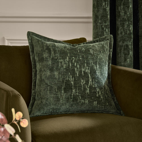 Aurelio Chenille Jacquard Cushion Emerald