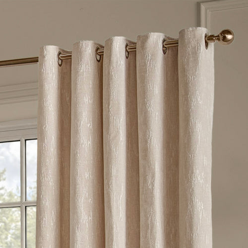 Aurelio Chenille Fully Lined Eyelet Curtains Ivory