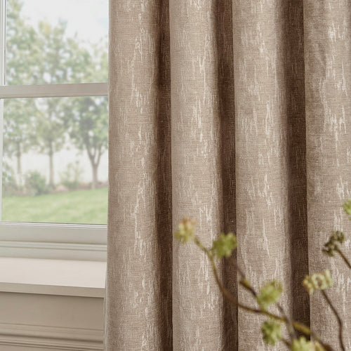 Aurelio Chenille Fully Lined Eyelet Curtains Mink