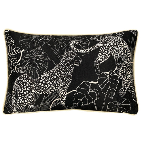 Abstract Black Cushions - Aurora Rectangular Leopard Cushion Cover Blush/Black furn.