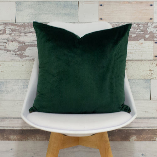 furn. Aurora Ribbed Velvet Cushion Cover in EmeraldGreen