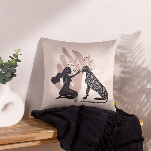 Abstract Cream Cushions - Aurora Leopard Cushion Cover Blush   furn.