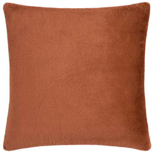 Autumn Trail Embroidered Faux Fur Cushion Rust