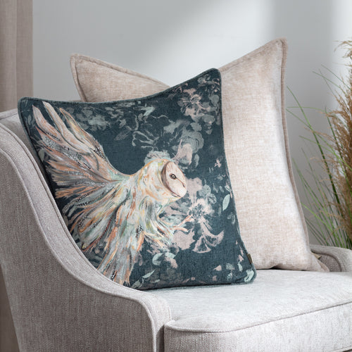 Animal Blue Cushions - Avebury Owl Cushion Cover Navy Evans Lichfield