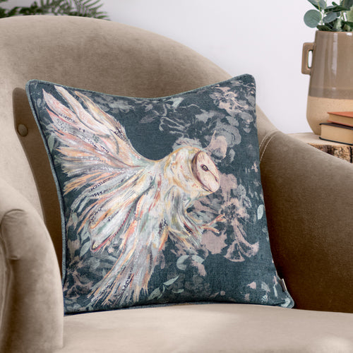Animal Blue Cushions - Avebury Owl Cushion Cover Navy Evans Lichfield