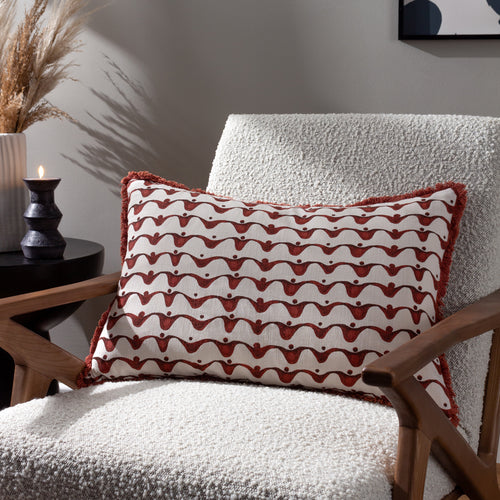 Geometric Red Cushions - Avery  Cushion Cover Chestnut Red HÖEM