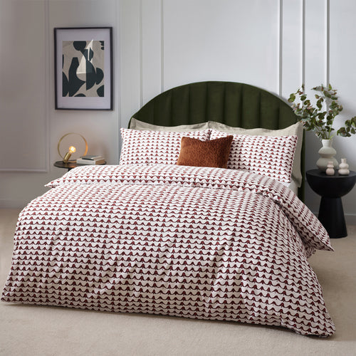 Abstract Red Bedding - Avery Abstract Cotton Rich Duvet Cover Set Chestnut Red HÖEM