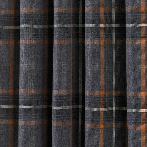 Check Orange Curtains - Aviemore Tartan Faux Wool Eyelet Curtains Rust Paoletti