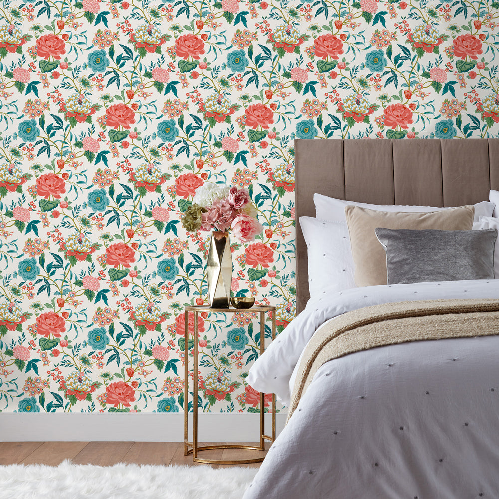 Azalea Wallpaper Sample Cream/Pink