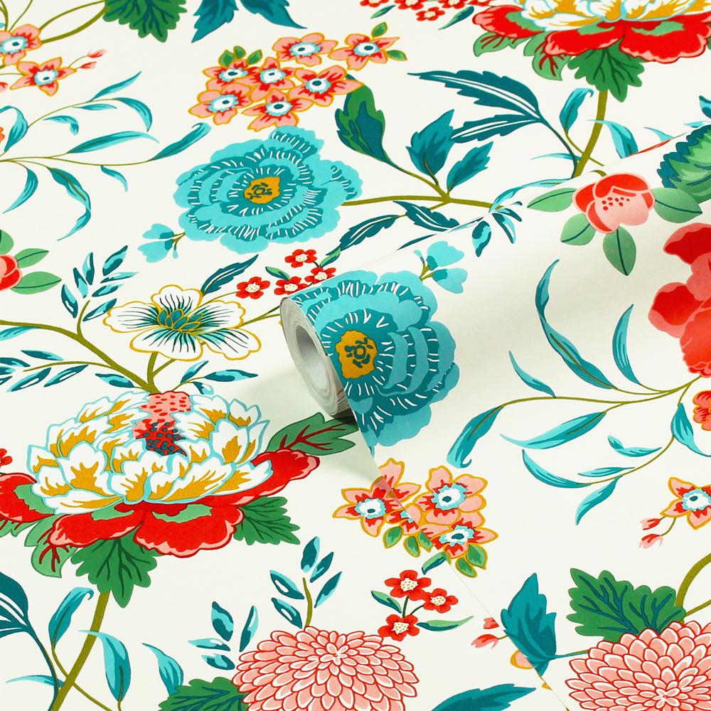 Azalea Wallpaper Sample Cream/Pink