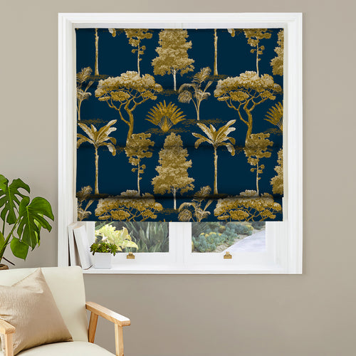 Floral Blue M2M - Arboretum Navy Made to Measure Roman Blinds Paoletti