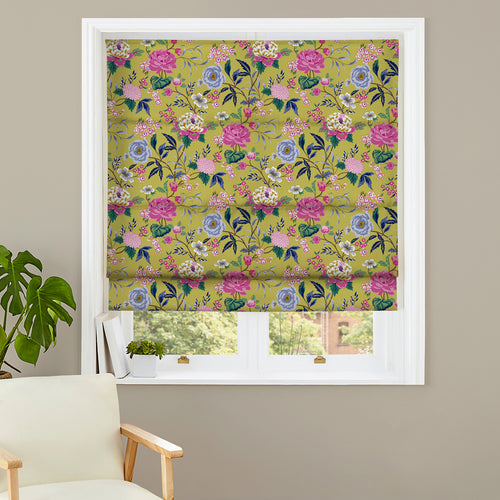 Floral Yellow M2M - Azalea Bamboo Floral Made to Measure Roman Blinds furn.