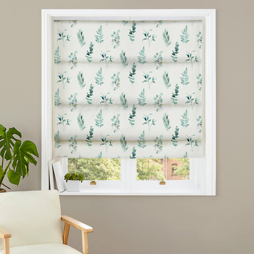 Floral Green M2M - Botanical Sage Made to Measure Roman Blinds Evans Lichfield