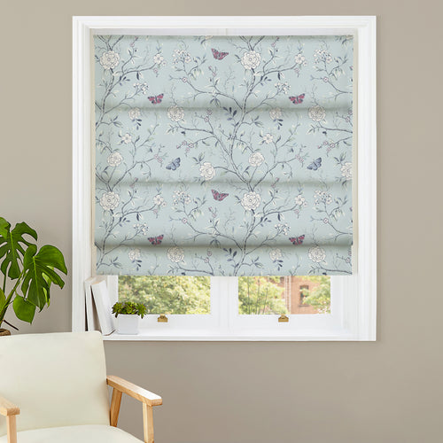 furn. Butterfly Garden Duck Egg Made to Measure Roman Blinds in Default