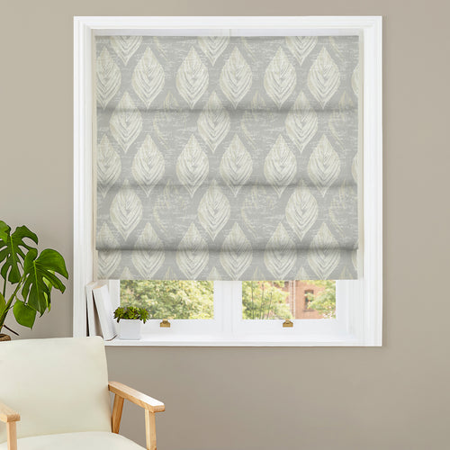 Floral Beige M2M - Feuille Taupe Floral Made to Measure Roman Blinds Evans Lichfield