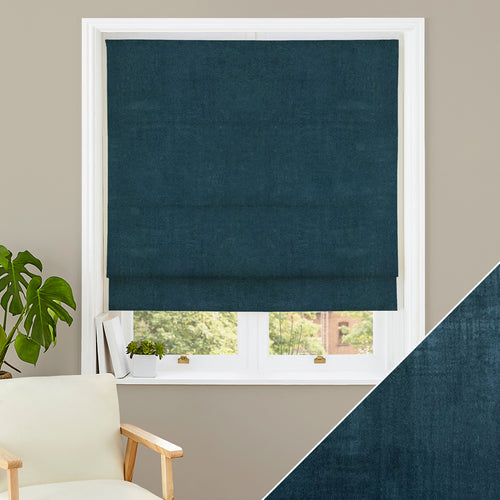 Plain Blue M2M - Heritage Airforce  Made to Measure Roman Blinds furn.