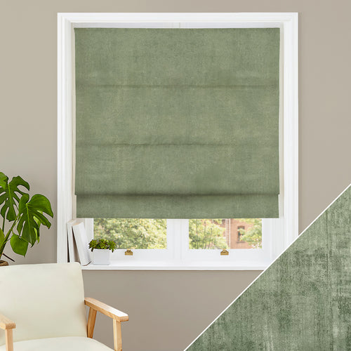 Plain Green M2M - Heritage Green Made to Measure Roman Blinds furn.