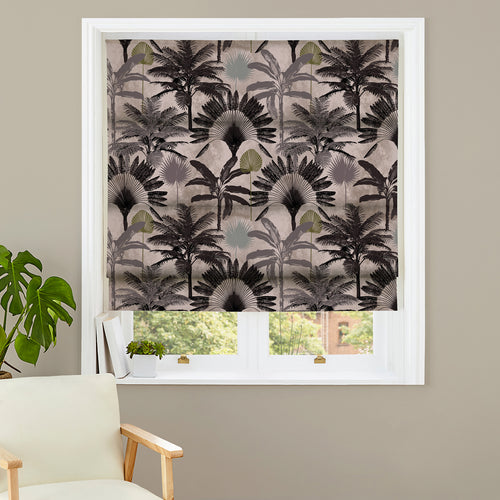 Floral Pink M2M - Malaysian Palm Sepia Made to Measure Roman Blinds furn.