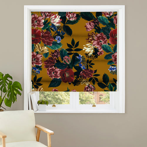 Floral Yellow M2M - Nadya Mustard Made to Measure Roman Blinds furn.