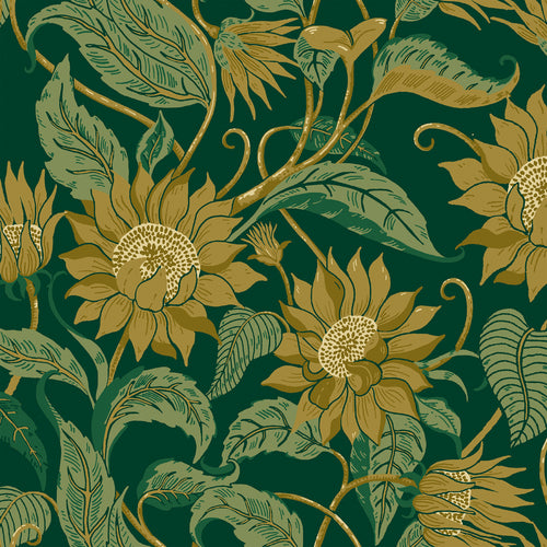 Floral Green M2M - Sunflower Green Floral Made to Measure Roman Blinds Paoletti