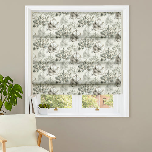 Floral Grey M2M - Sycamore Grey Made to Measure Roman Blinds Evans Lichfield