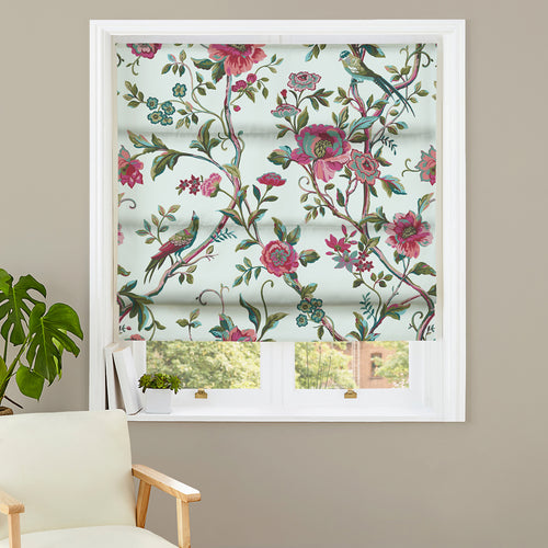 Floral White M2M - Vintage Chinoiserie White Floral Made to Measure Roman Blinds furn.