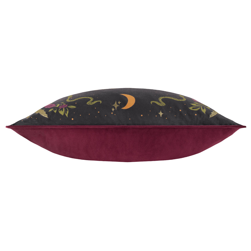 Bad Witch Embroidered Velvet Cushion Black Magic