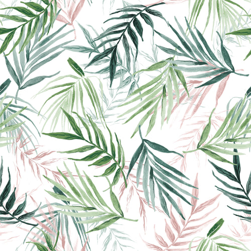 Geometric Green Bedding - Bali Palm Botanical Duvet Cover Set Green furn.