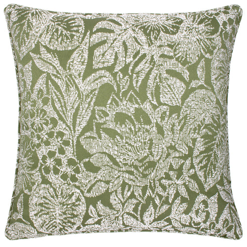 Floral Green Cushions - Bali  Cushion Cover Olive Wylder