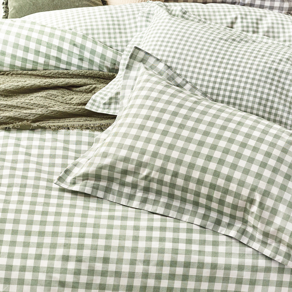 Barton Gingham Check Duvet Cover Set Forest