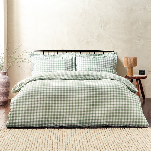 Check Green Bedding - Barton Check Reversible Duvet Cover Set Forest Yard