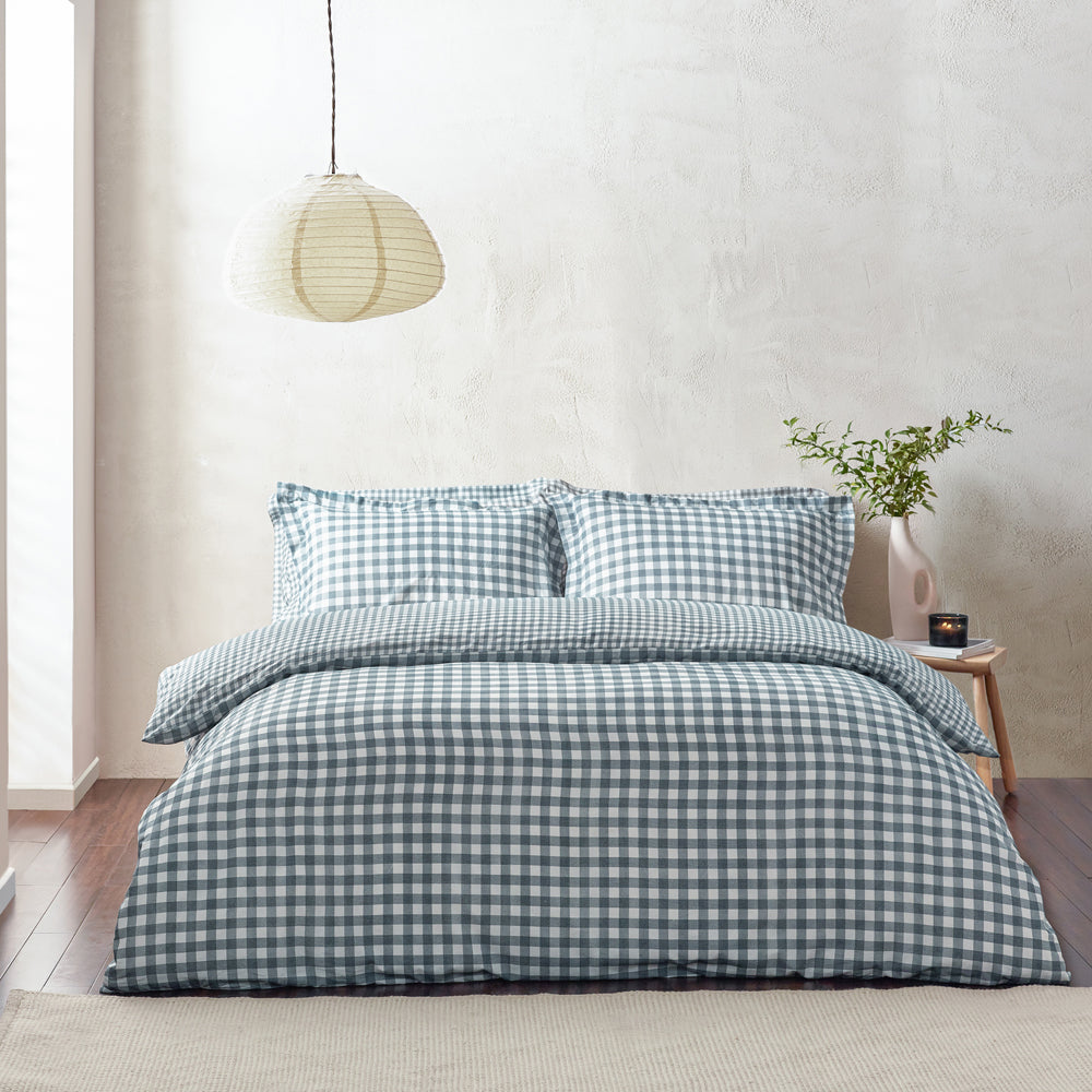Barton Gingham Check Duvet Cover Set Navy