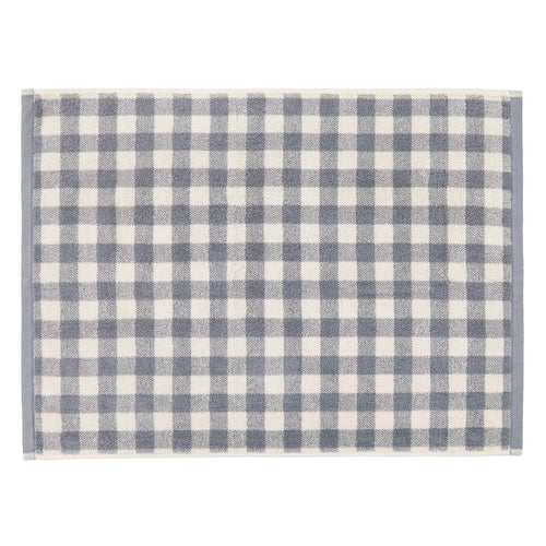 Barton Gingham Check Bath Mat Denim Blue