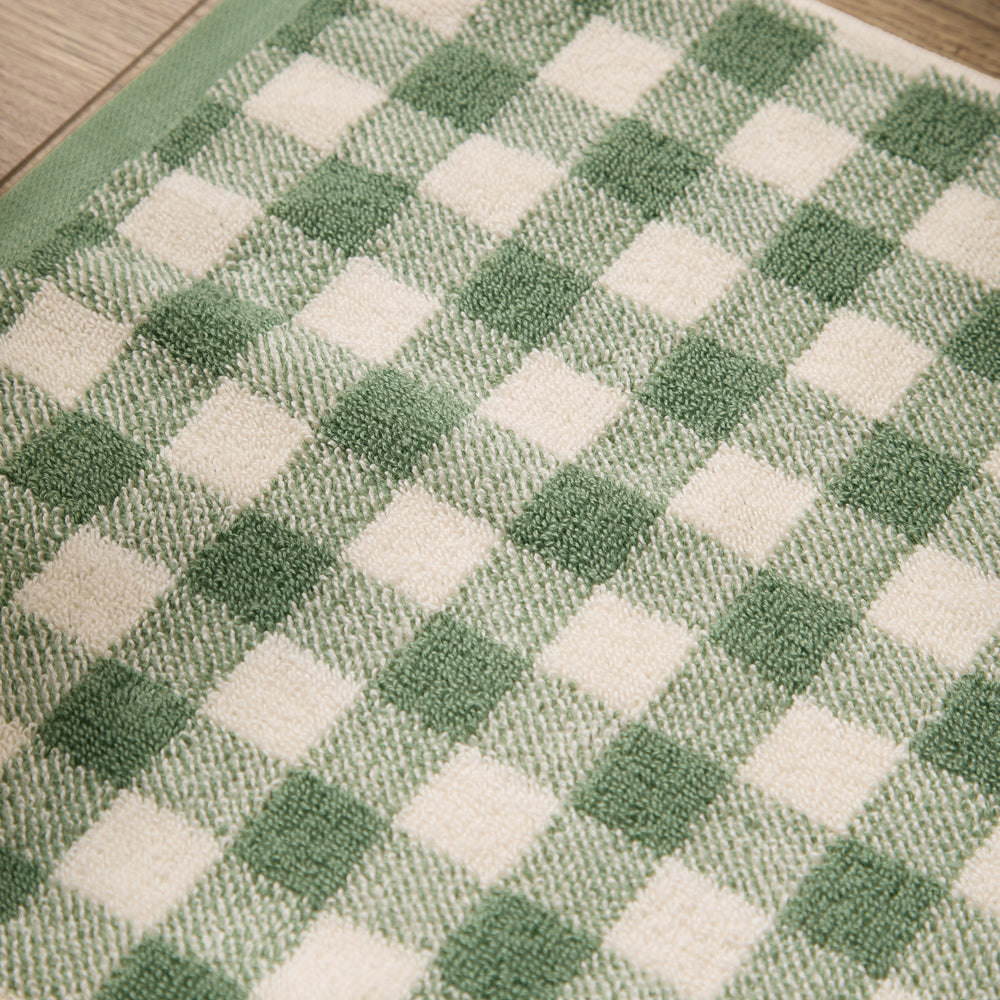 Barton Gingham Check Bath Mat Forest