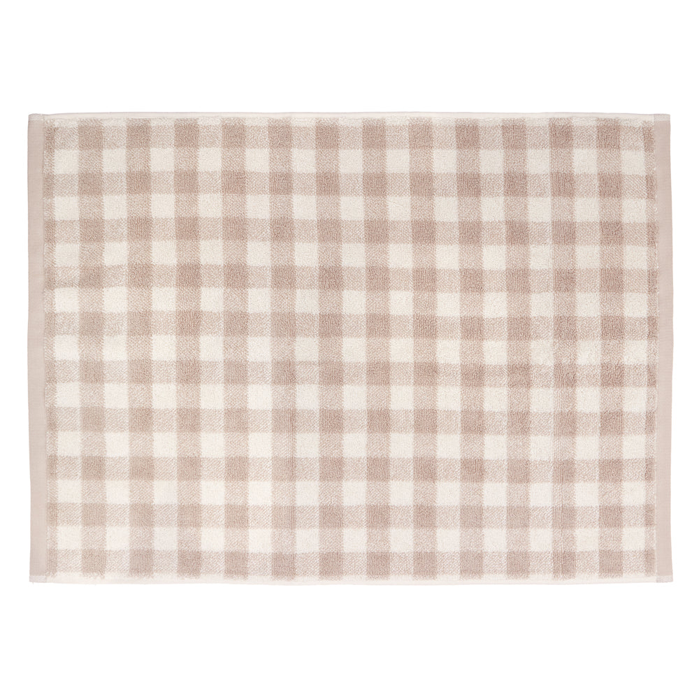 Barton Gingham Check Bath Mat Natural