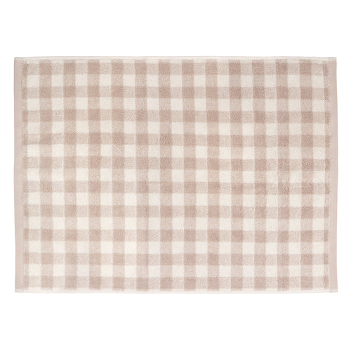 Barton Gingham Check Bath Mat Natural