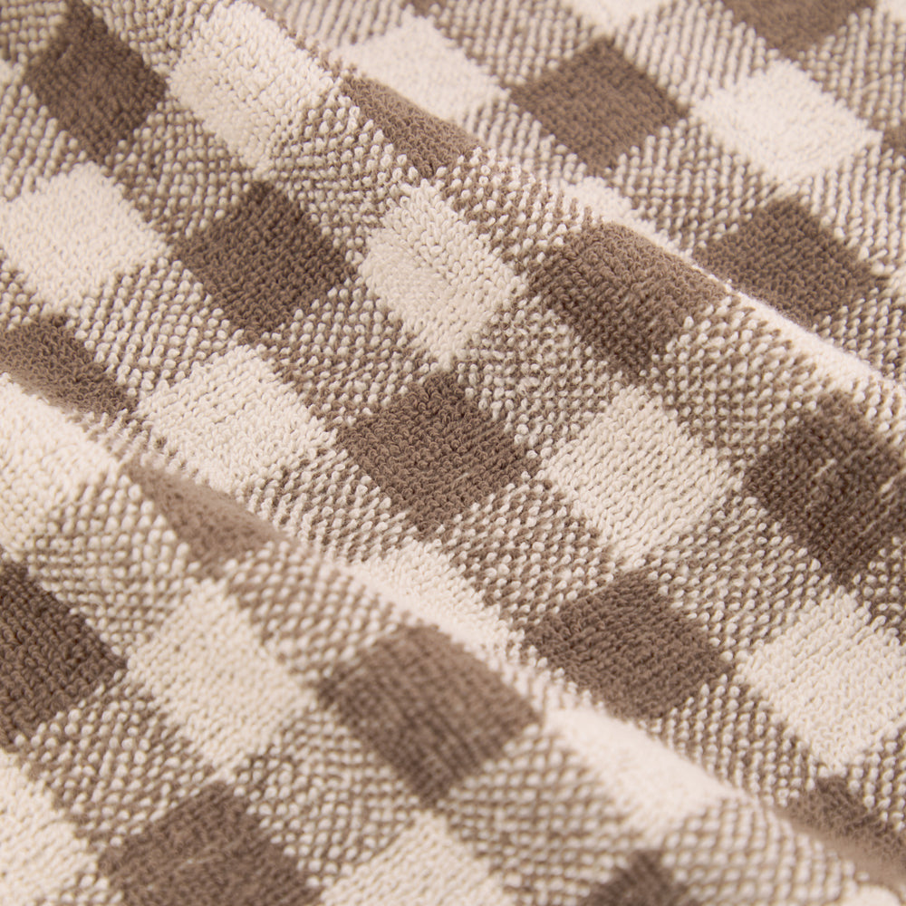 Barton Gingham Check Towels Cocoa Brown