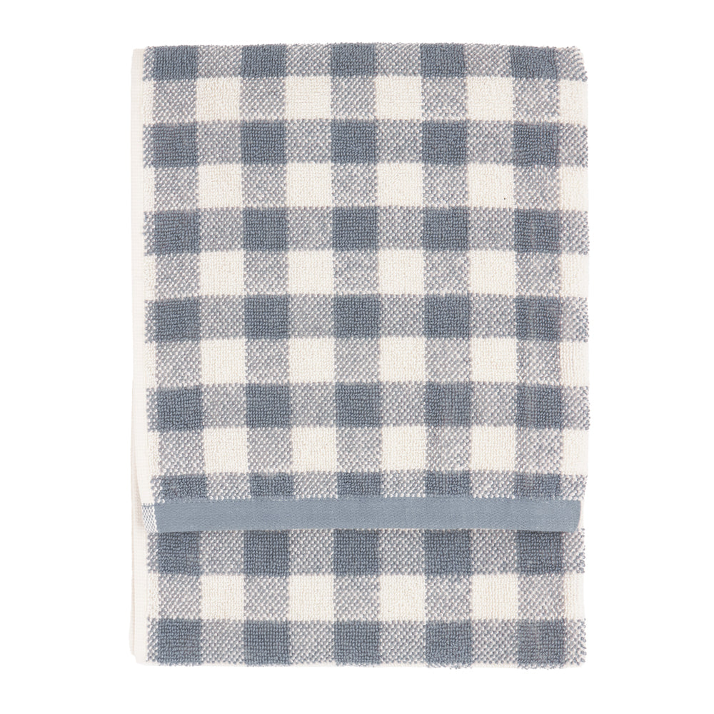 Barton Gingham Check Towels Denim Blue