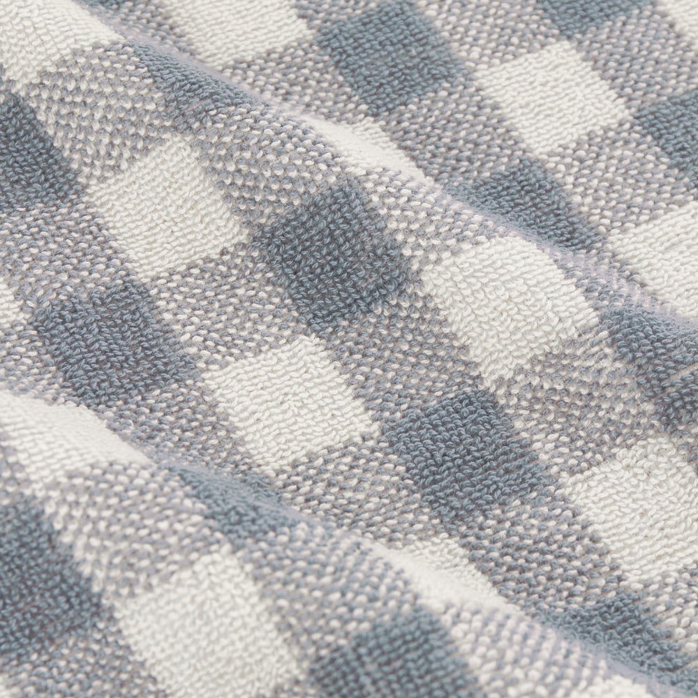 Barton Gingham Check Towels Denim Blue