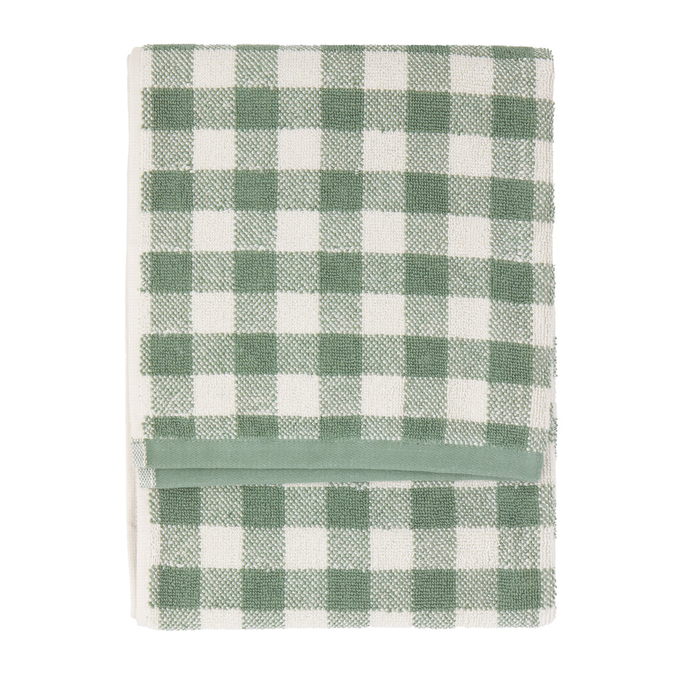 Barton Gingham Check Towels Forest
