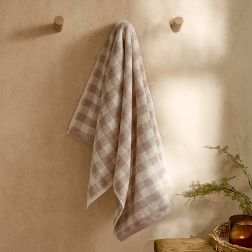 Check Cream Bathroom - Barton Gingham Check Towels Natural Yard