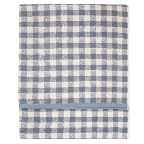 Barton Gingham Check Towels Denim Blue