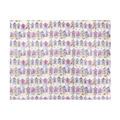 Beach Huts Fleece Throw Multicolour