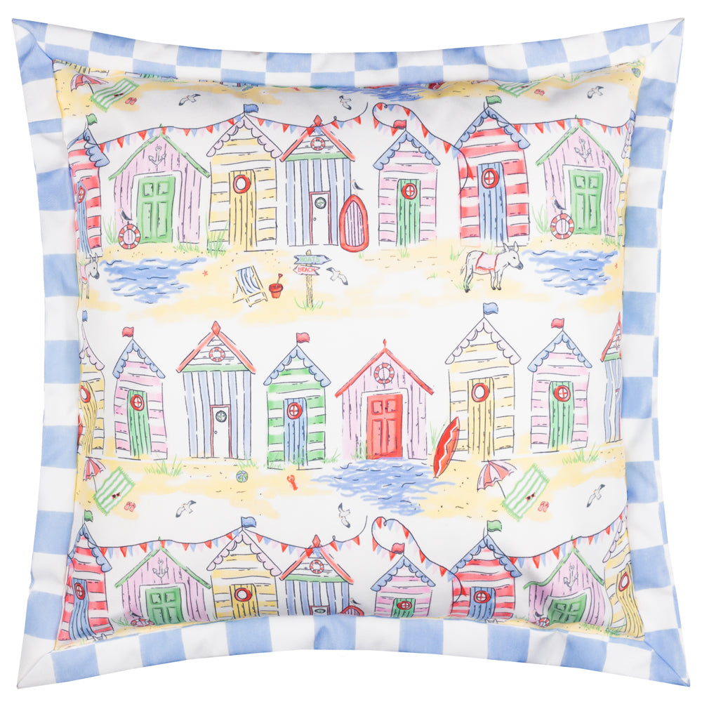 Beach Huts Square Outdoor Cushion Multicolour
