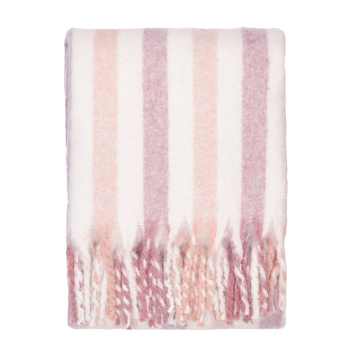 Striped Pink Throws - Beechwood Woven Stripe Throw Camellia Wylder