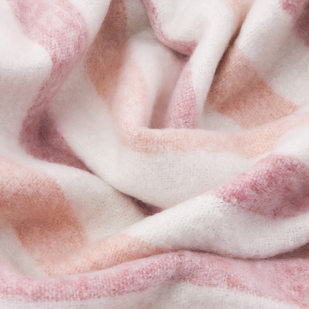 Beechwood Woven Stripe Throw Camellia