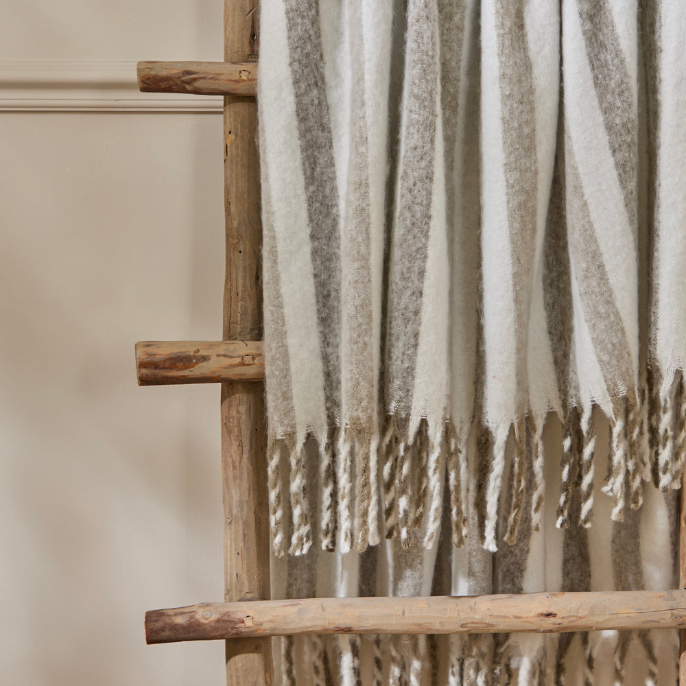 Beechwood Woven Stripe Throw Heath