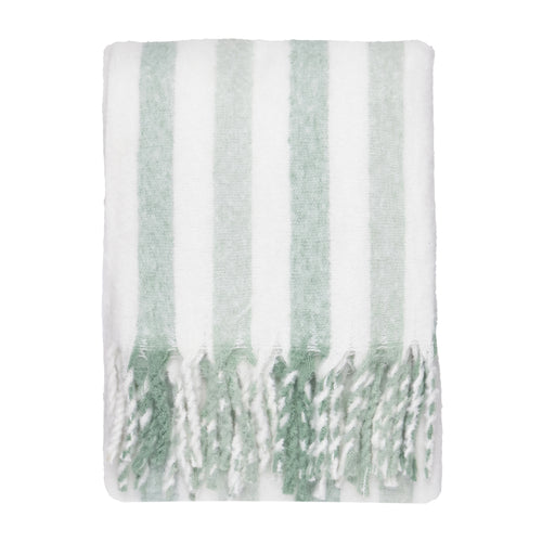 Striped Green Throws - Beechwood Woven Stripe Throw Moorland Green Wylder